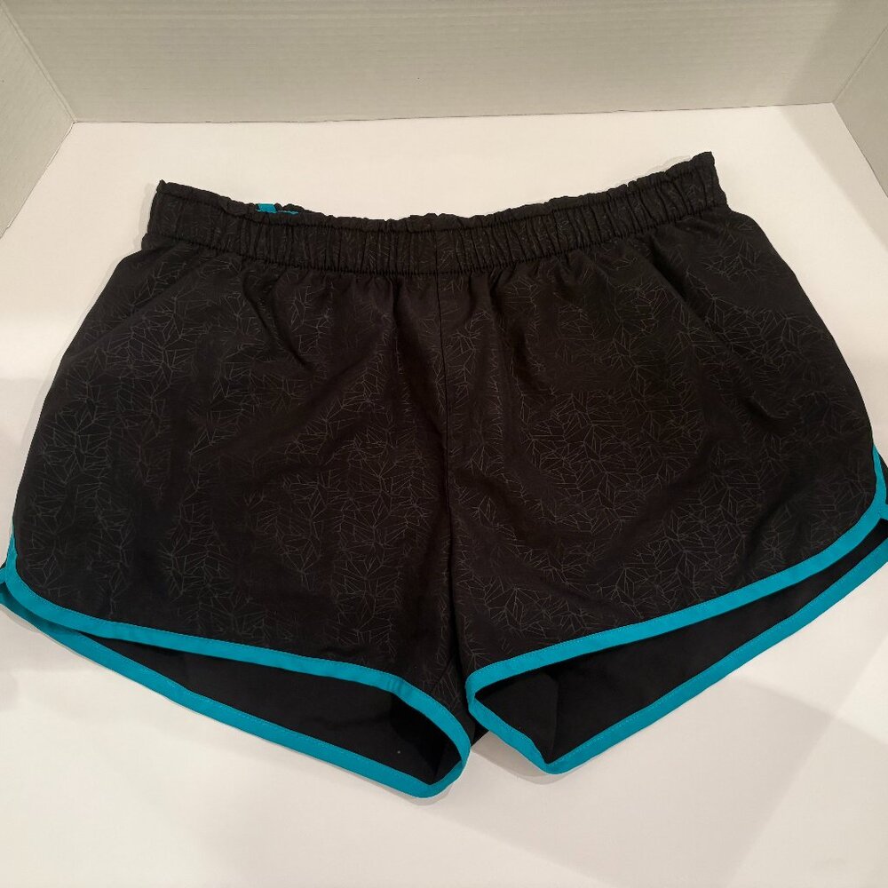New Balance Shorts, Size S, Women's, Black and Teal, Geometric pattern